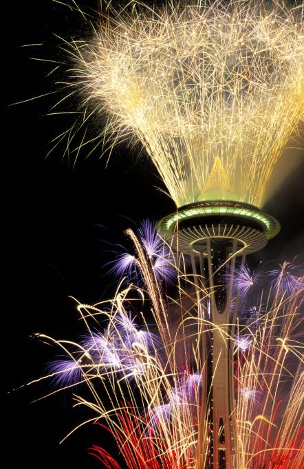 Fireworks at the Space Needle, New Years, 2005. The entry for Tuesday, 